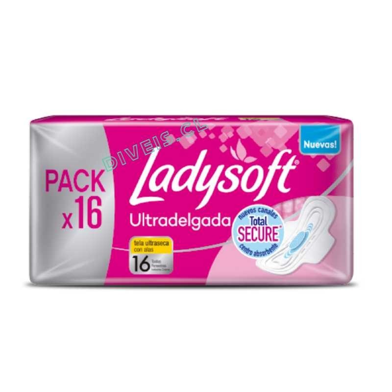 PAQUETE TOALLA FEMENINA LADYSOF ULTRADELGADA TELA ULTRASECA C/ ALAS