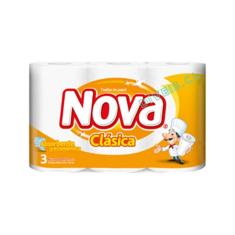 MANGA TOALLA PAPEL NOVA 3 UN X 8