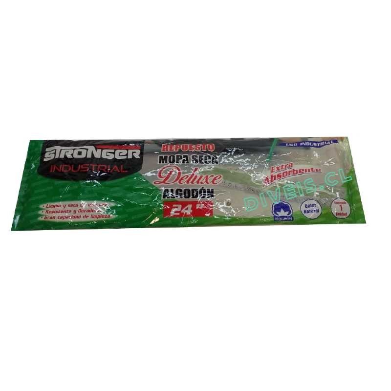 REPUESTO MOPA SECA STRONGER ALGODÓN DELUXE 24 PULG. INDUSTRIAL EXTRA ABSORBENTE
